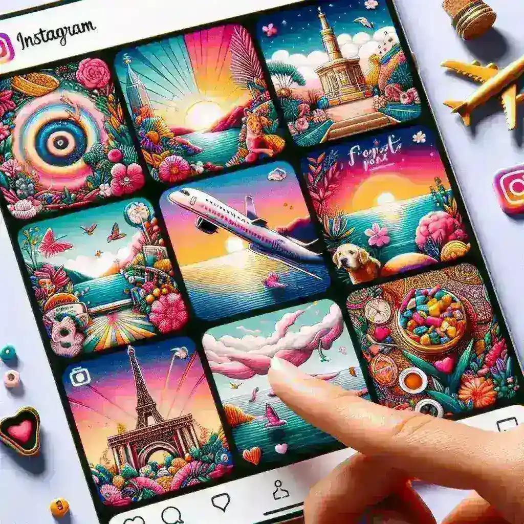 "Engaging Instagram carousel showcasing multiple images of a vibrant sunset landscape, illustrating how carousel posts enhance audience interaction and boost engagement rates on social media platforms."