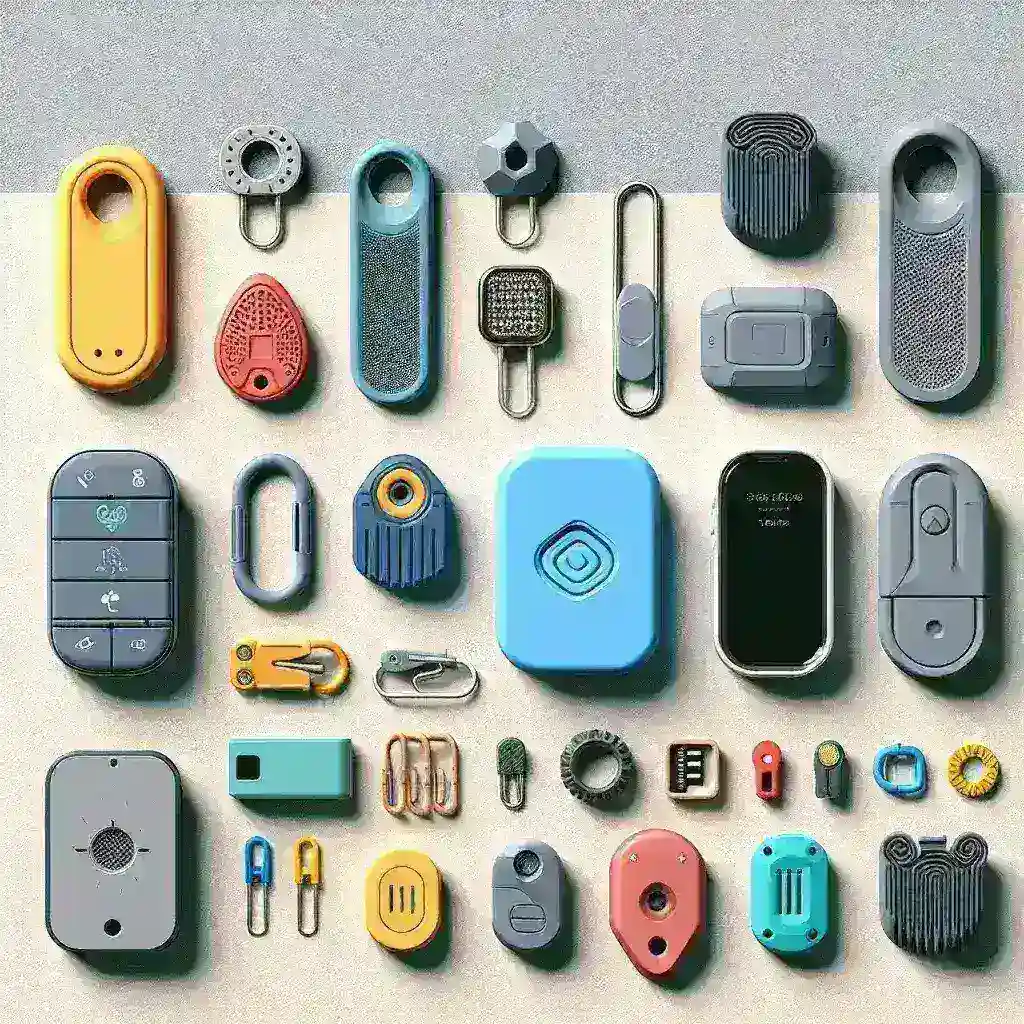 "Comparison of Pebblebee Clip and several similar find network trackers, showcasing features and design differences for optimal tracking solutions."