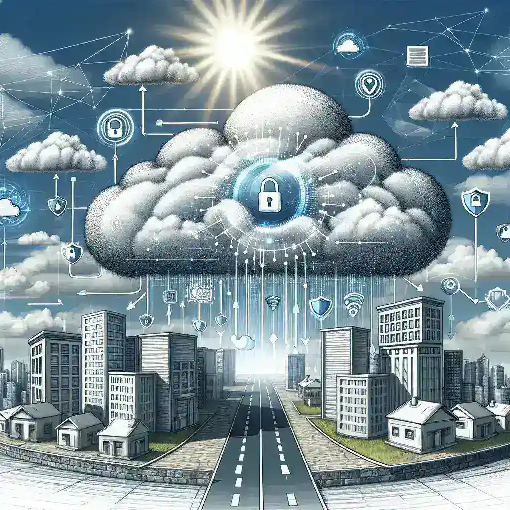 "Illustration of cloud security posture management tools for modern enterprises, showcasing dashboard analytics, threat detection icons, and secure cloud architecture, highlighting the importance of robust cloud security practices."