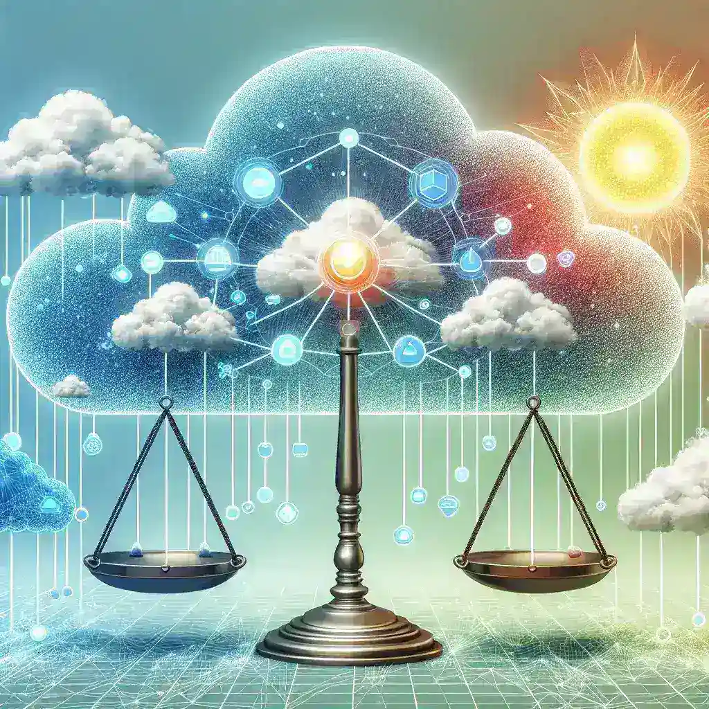 "Diagram illustrating multi-cloud storage solutions, highlighting the pros and cons of using various cloud services for data management and storage efficiency."