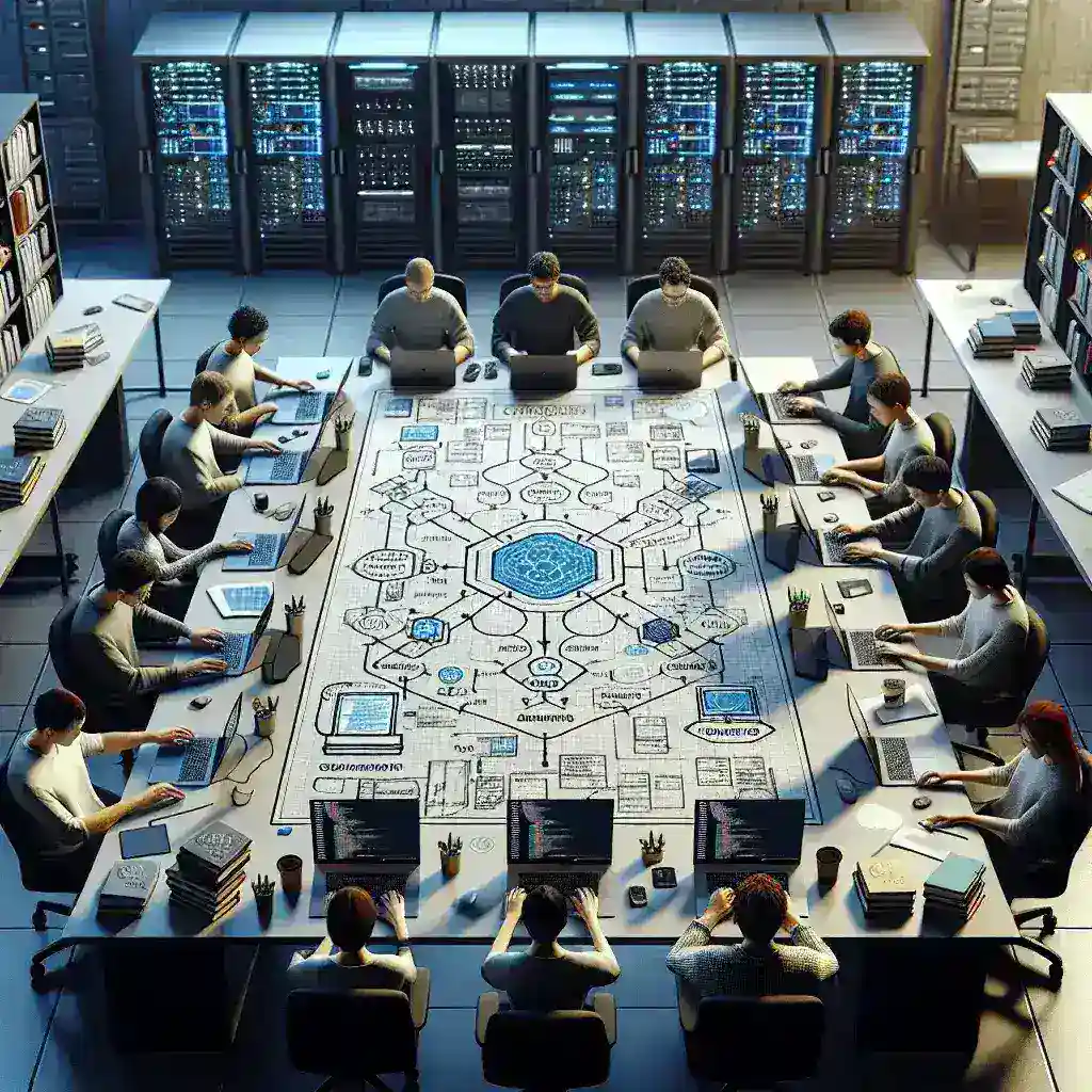 "Essential tools for API lifecycle governance in large organizations, showcasing a variety of management software interfaces and team collaboration features."